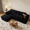 104" Cloud Sectional Couch with Chaise, Boneless L-Shaped Cloud Couch with Deep Seat, Soft Plush Modern Minimalist Sofa, Assembly Free Comfy Sofa for Office Living Room Apartment(Black, Left Chaise) view 1