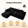 104" Cloud Sectional Couch with Chaise, Boneless L-Shaped Cloud Couch with Deep Seat, Soft Plush Modern Minimalist Sofa, Assembly Free Comfy Sofa for Office Living Room Apartment(Black, Left Chaise) view 2