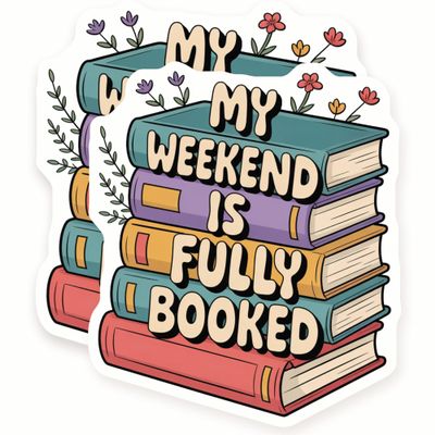 Book Lover Magnets - My Weekend is Fully Booked - Reading Magnets - Fridge Magnets - 2 Pack - Sticks to Fridges, Lockers, Toolboxes, & More - Made in USA - AQM6390