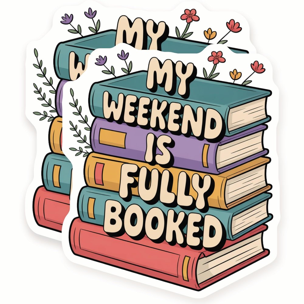Book Lover Magnets - My Weekend is Fully Booked - Reading Magnets - Fridge Magnets - 2 Pack - Sticks to Fridges, Lockers, Toolboxes, & More - Made in USA - AQM6390