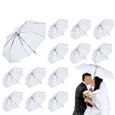 UZDMhRyHbAOZ Wedding Umbrellas Transparent Umbrella Foldable Clear Umbrella for Wedding Props(18pcs)