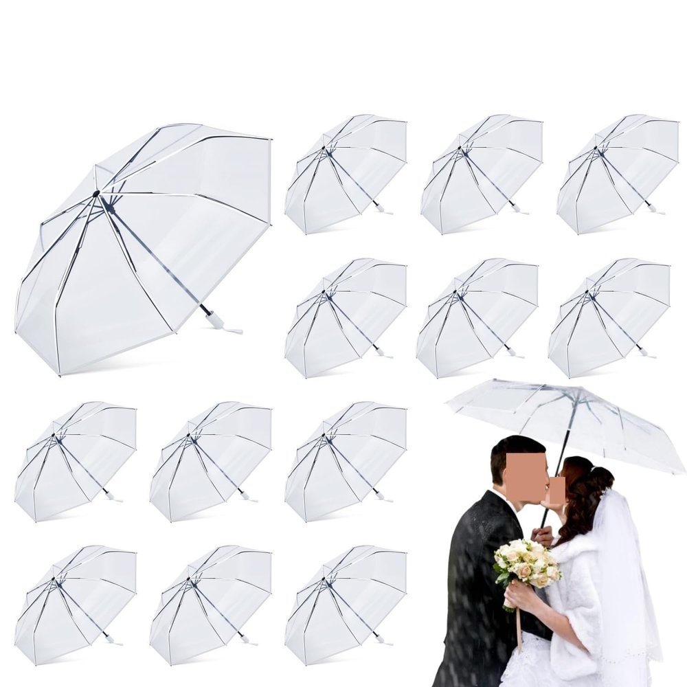 UZDMhRyHbAOZ Wedding Umbrellas Transparent Umbrella Foldable Clear Umbrella for Wedding Props(18pcs)