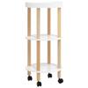 UUGRANDTO 3-Tier Trolley White 15"x15"x32.3" Engineered Wood&Solid Wood Pine Kitchen Dining Trolleys view 2