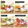 15-in-1 Vegetable Slicer and Chopper Set, Kitchen Food Cutter with 7 Stainless Steel Blades, Black and Green (Black Lid + White 14 Pieces) view 3