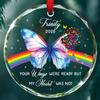 Your Wings were Ready But My Heart was Not Christmas Glass Ornament, Personalized Butterfly Memorial Xmas Ornament 2026 for Loss of Mom Grandma, Custom Name & Year Remembrance Ornaments Xmas Tree view 1