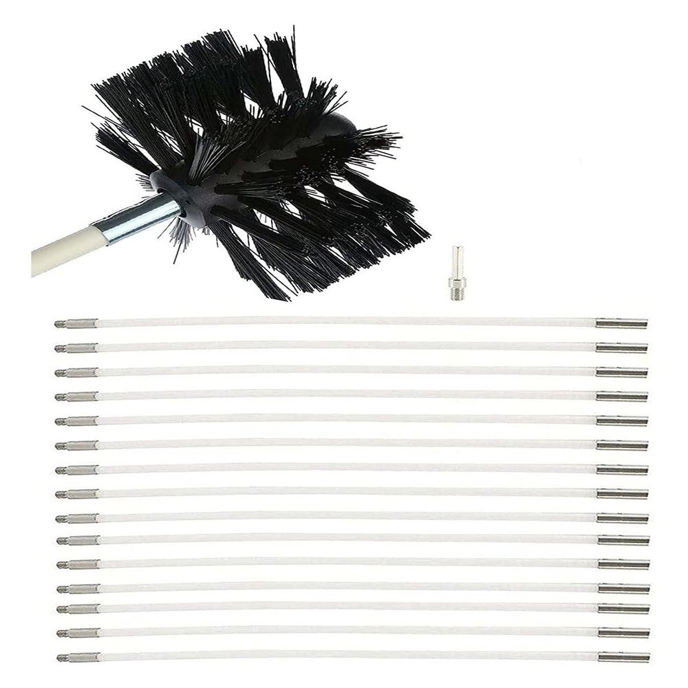 chimney sweep kit Pellet Stove Cleaning Kit Flexible Chimney Cleaning Brush Flues Diameter Length For Chimney Ventilation Pipes(15 Rods,610mm)