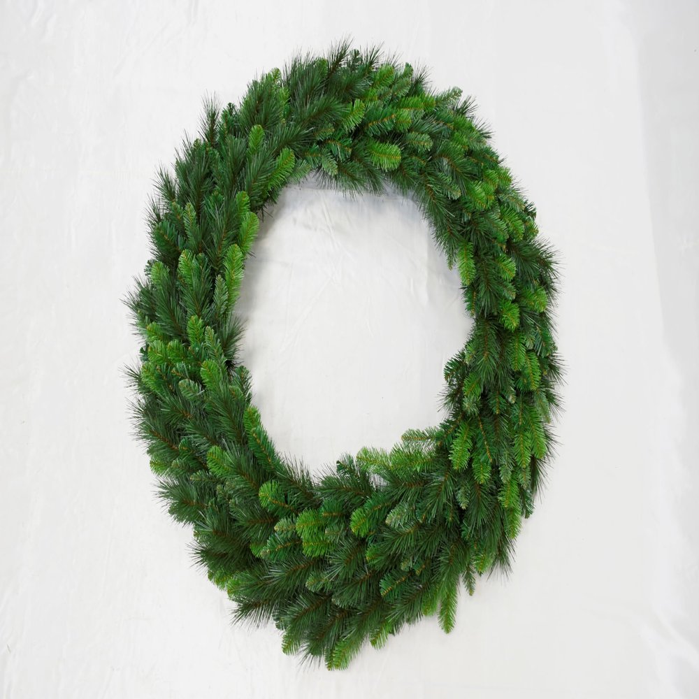 Larksilk 4-Pack 48" Pre-Lit Evergreen Wreaths with 150 LED Lights