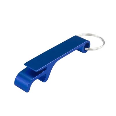 Bottle Openers 100 PCS Beer Opener Keychain Metal Bottle Key Ring Chain Aluminum(Blue)