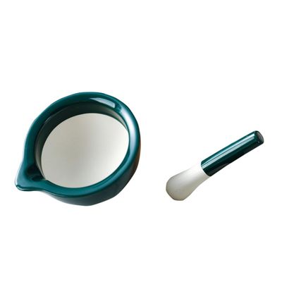 CONGARTENO Ceramic Grinding Bowl Small Manual Food Mashing Bowl Premium Porcelain Home Food Smashing Tool for Spices Medicine and Fruit Vegetables
