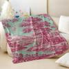 French Toile Printed Flannel Blanket, Classic Country Style Cozy Throw Blanket for Home Decor and Versatile Use (03,70 x 80in) view 1