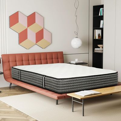 12 Inch Queen Size Hybrid Mattress Plush Top with Cooling Gel Memory Foam & Pocket Coils, Mattress in a Box