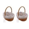 Rattan Storage Baskets with Handle | Woven Flower Girl Baskets for Wedding/Picnic/Home Decor | Authentic Rattan Organizer Bin for Groceries, Clothes & Essentials view 1