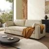79"Corduroy Couch for Living Room, 3 Seater Couch,21" Extra Deep Seats, Mid Century Modern Oversized Love Seat for Bedroom, Office, Apartment and Small,Solid and Easy to Install (Cream, 79 inch) view 1