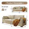 79"Corduroy Couch for Living Room, 3 Seater Couch,21" Extra Deep Seats, Mid Century Modern Oversized Love Seat for Bedroom, Office, Apartment and Small,Solid and Easy to Install (Cream, 79 inch) view 2