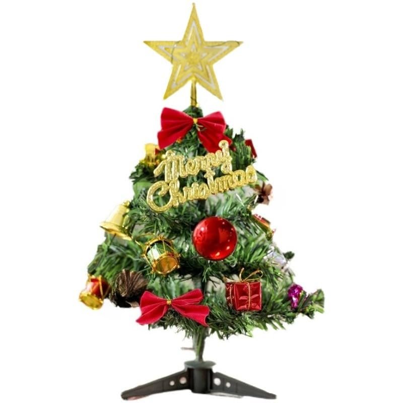 12 Inch Mini Christmas Tree - Desktop Christmas Decoration with DIY Ornaments, Small Artificial Christmas Tree Kit for Desk, Office, Home Decoration, Holiday Party (1)