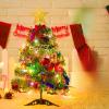 12 Inch Mini Christmas Tree - Desktop Christmas Decoration with DIY Ornaments, Small Artificial Christmas Tree Kit for Desk, Office, Home Decoration, Holiday Party (1) view 3