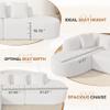 114 Inch Boneless Couches for Living Room,Modern Modular Sectional Sofa with Chaise,L-Shape Cloud Sectional Couch,No Assembly Required,Beige view 4