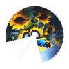 30" Christmas Tree Skirt for Holiday Home Decor, Sunflower Blue Butterfly Print Xmas Base Cover Holiday Tree Mat view 2