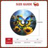 30" Christmas Tree Skirt for Holiday Home Decor, Sunflower Blue Butterfly Print Xmas Base Cover Holiday Tree Mat view 3