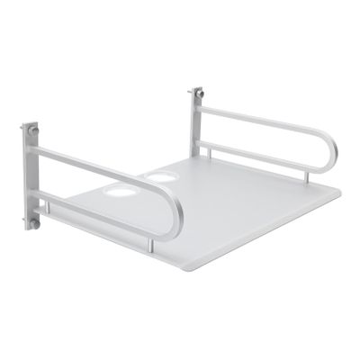 Wall Mounted Router Storage Rack, Aluminum Display Shelf Cable Holes