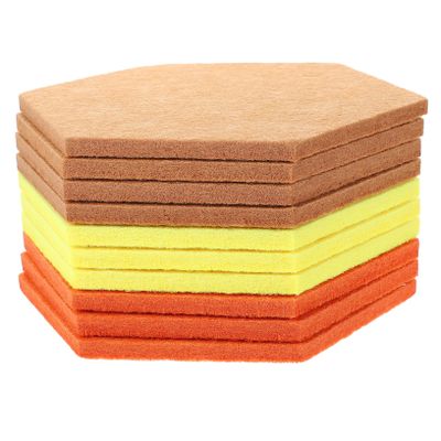 HAKIDZEL 10pcs Hexagon Felt Pin Boards Bulletin Wall Display Decorative Photo Memo Boards with Drawing Pins for Home Office Study Organization