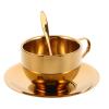 1Set Stainless Steel Coffee Cup Set - Insulated Coffee Mug Double Walled Mugs Milk Tea with Spoon and Saucer 200ml view 1