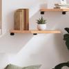 AMBERARD Wall Shelf Light Brown Solid Oak Wood 23.6 in x 15.7 in Durable Home Dcor Accents Floating Shelves view 3