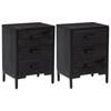 KCCKOM Bedside Cabinets 2 pcs Black 15.7"x11.8"x21.7" Solid Wood Pine Bedroom Table view 2