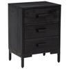 KCCKOM Bedside Cabinets 2 pcs Black 15.7"x11.8"x21.7" Solid Wood Pine Bedroom Table view 3