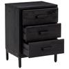 KCCKOM Bedside Cabinets 2 pcs Black 15.7"x11.8"x21.7" Solid Wood Pine Bedroom Table view 4