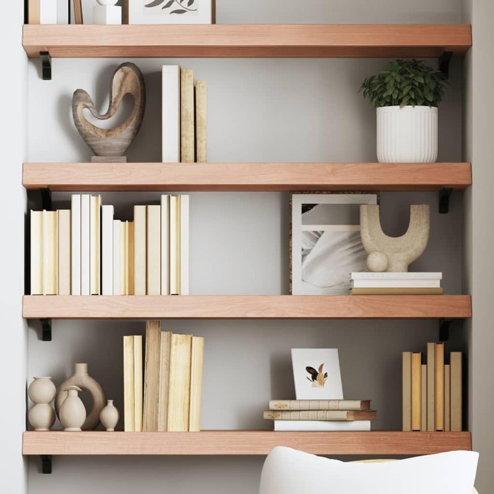 AMBERARD Wall Shelf Light Brown Solid Oak Wood 39.4x11.8 in Durable Home Dcor Accents Floating Shelves