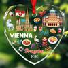 Customized Year/Name Vietnam Trip Memories Ornament Gift for Trip Lover, Personalized Vietnamese Travel Souvenir Glass Ornaments Christmas 2026, Vietnam Landmark Ornament Gift for Vacation Birthday view 1
