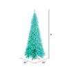 Pemberly Row 108" Slim Fir Artificial Christmas Tree, Aqua Blue PVC Tips, Prelit with 700 Aqua LED Lights, Hinged Branches, Metal Stand, 9 ft Tall Festive Holiday Decor view 2