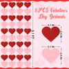 8 PCS Valentines Banner Decor, Hanging Valentines Garland, Pre-Assemble Heart Banner, Red Pink Galentines Day Decorations for Holiday Door Wall Classroom School Home Decor view 2