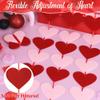 8 PCS Valentines Banner Decor, Hanging Valentines Garland, Pre-Assemble Heart Banner, Red Pink Galentines Day Decorations for Holiday Door Wall Classroom School Home Decor view 3