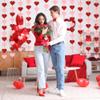 8 PCS Valentines Banner Decor, Hanging Valentines Garland, Pre-Assemble Heart Banner, Red Pink Galentines Day Decorations for Holiday Door Wall Classroom School Home Decor view 4