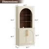Anbuy Storage Cabinet, Sideboard Buffet Cabinet with Hutch, Kitchen Pantry Organizer Bar Cabinet with Shelves, Trophy Display Arched Cabinet for Living Room (Beige Arched, 2 Pieces) view 2