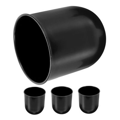 Gogogmee 4Pcs Black Toilet Brush Cup Holder with Spherical Base for Bathroom Cleaning Stylish Round Design Storage Organizer Hygienic Toilet Brush Rack for Home and Hotel Use