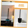 Gogogmee 4Pcs Black Toilet Brush Cup Holder with Spherical Base for Bathroom Cleaning Stylish Round Design Storage Organizer Hygienic Toilet Brush Rack for Home and Hotel Use view 3