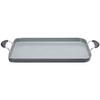 GoodCook Everyday Double Griddle Pan Ceramic Nonstick Aluminum Construction for Even Heating Non-Toxic PTFE & PFOA Free, 18x11-Inch, Rectangular, Black view 2
