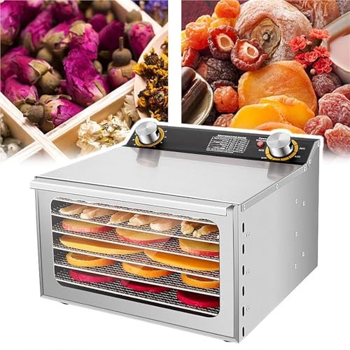 Food Dehydrator and Freeze Dryer Machine, 8 Layers with 2.5cm Layer Spacing and Built-in Fan for Fruit and Vegetable Drying