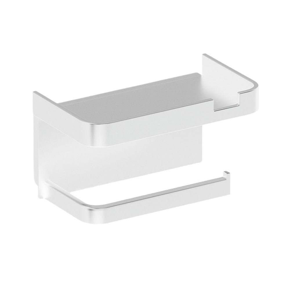 Kitchen Paper Towel Holder Wall Mounted Kitchen Roll Holder Thickened Plastic Storage Rack for Bathroom Toilet Paper(White)