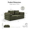 24/7 Shop at Home Fayor Modern 4-Seater Chenille Compressed Modular Sofa with Armrests, Flexible Seating, Free-Combined Floor Lounger, Convertible Boneless Couch for Living, Game Room, Olive Green view 2