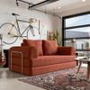 24/7 Shop at Home Fayor Modern 4-Seater Chenille Compressed Modular Sofa with Armrests, Flexible Seating, Free-Combined Floor Lounger, Convertible Boneless Couch for Living Room, Game, Reddish Brown view 1