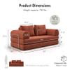 24/7 Shop at Home Fayor Modern 4-Seater Chenille Compressed Modular Sofa with Armrests, Flexible Seating, Free-Combined Floor Lounger, Convertible Boneless Couch for Living Room, Game, Reddish Brown view 2