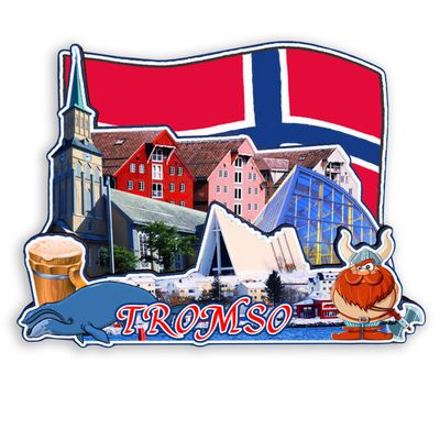 Autucson Decorative Magnet for Tromso Norway Unique Wooden Travel Souvenir to Record Beautiful Memories Fridge Magnet Collection 1800