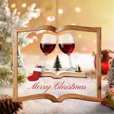 2025 Christmas Ornaments,10cm Funny Wine Cup Clear Ornaments, Personalized Acrylic Christmas Tree Ornaments, Indoor Holiday Decor, Xmas Decor, Unique for Wine Lovers