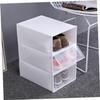 COOLHIYA 24Pcs Thicken Transparent Shoe Storage Boxes Dustproof Stackable Shoe Organizer for Small Spaces Dorm Closet Gym White Plastic Container view 3
