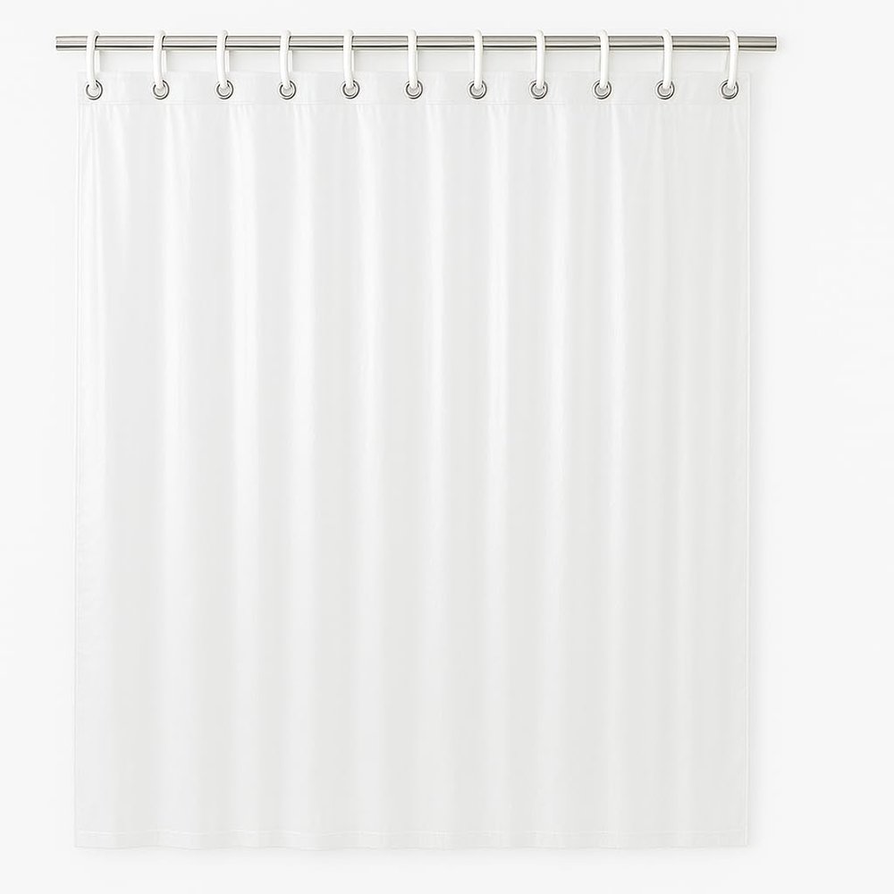Abela Home Products Clear Shower Curtain Liner with Magnets & Plastic Hooks Lightweight, Washable, Eco-Friendly, Sustainable Bathroom Liner Fits Standard Showers, Water Resistant