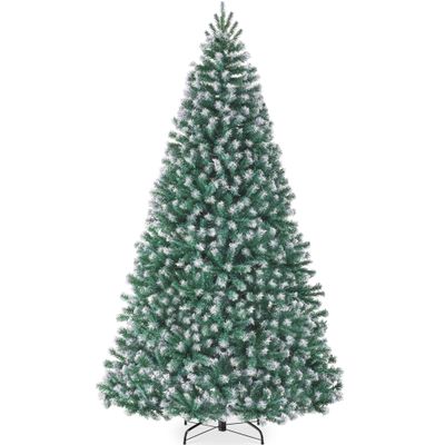 Best Choice Products Artificial Frosted Christmas Tree, 7.5ft Premium Unlit Realistic Spruce Holiday Dcor w/Dense Branches, Metal Base - Blue Spruce